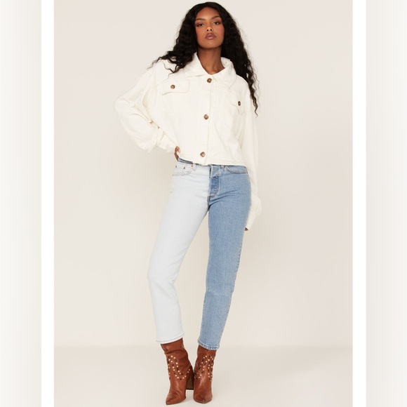 Free People We The Free Saturday Cropped Shacket - Picture 1 of 7